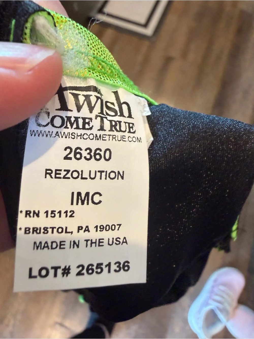 A Wish Come True “Rezolution” 26360 Dance Costume IMC Black Neon Green Sequin